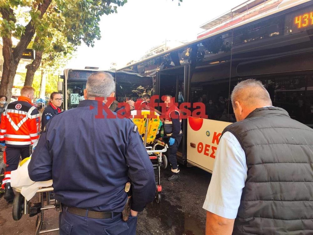 Θεσσαλονίκη - τροχαίο - σύγκρουση λεωφορείων