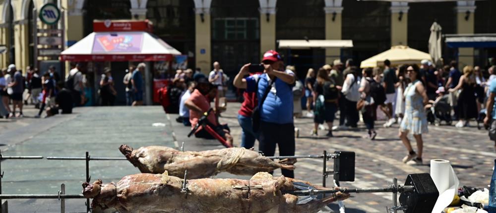 Μοναστηράκι - Αρνί - σούβλες