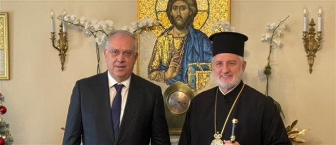 Συνάντηση Θεοδωρικάκου με τον Αρχιεπίσκοπο Αμερικής Ελπιδοφόρο